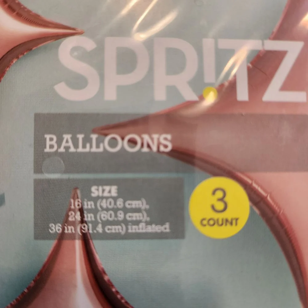 Ballon Decorations Spritz Rose Gold Star Balloon, 6 sets.